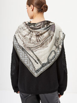 Платок жен. шерсть+шелк 110х110 JG43-8529-11