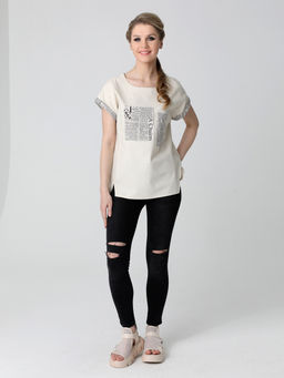 24233 Блуза бежевый - Dizzyway фото 2