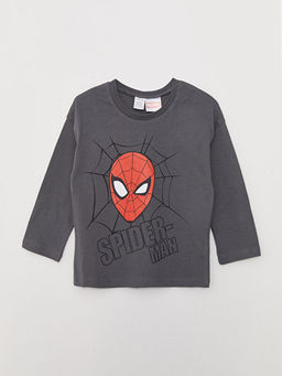 Bisiklet Yaka Uzun Kollu Spiderman Bask?l? Erkek Bebek 2li Tak?m - Waikiki фото 2