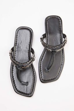 Siyah Parmak Aras? Kad?n Sandalet