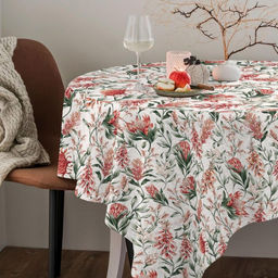 Скатерть 200х145см Сардиния, длина стола до 160см, на 6-8 персон, рогожка, хлопок Премиум 186г/м2, упаковка классическая 28х41см, Домашняя мода (Россия)