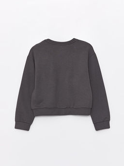 Bisiklet Yaka Bask?l? Uzun Kollu K?z ?ocuk Sweatshirt - Waikiki фото 2