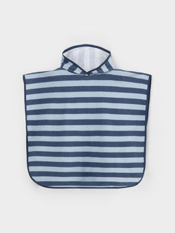 К 8535/синяя морская полоска полотенце дет (пончо)