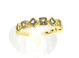 Кольцо Геометрия с фианитами цв.хрусталь