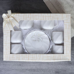 Чайный набор 12 предметов 220 мл витая форма А / CH03-12G 220 /уп 8/ костяной фарфор - Галеонтрейд фото 4