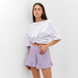Шорты женские KAFTAN Basic line, размер 46, сиреневые