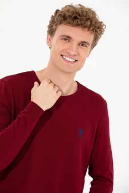 U. S. Polo Assn Мужской бордово-красный базовый свитер - U.s. polo assn фото 2