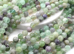 Флюорит бусины зеленого цвета шарик 8мм, 38см, 49 бусин Радуга камня