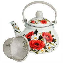 Чайник эмалированный с фильтром из нерж.стали 1,3л "Маки"EM-1330