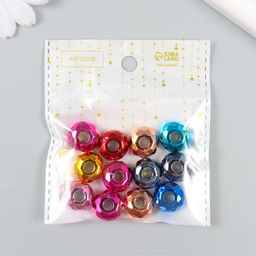 Цена за 12 шт. Бусина для творчества пластик «Шарик металлик глянцевые грани», 1.4×1.4×0.8 см, МИКС