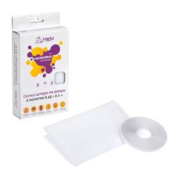 Сетка-штора на дверь ПРОТИВОМОСКИТНАЯ, 45х210 см, с крепежной лентой в комплекте, 2 шт. в упаковке