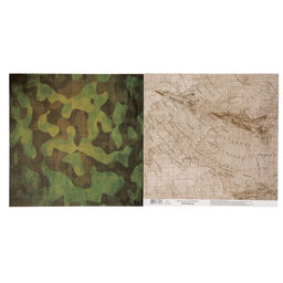 Цена за 10 шт. Бумага для скрапбукинга Military «Карта действий», 30.5×30.5 см 190 г/м²