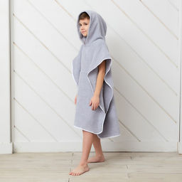 Полотенце-пончо Крошка Я Гномик, цвет серый, размер 24-32, 100 % хлопок, 320 г/м2  фото 3