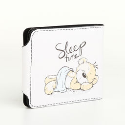 Кошелёк маленький Sleep time, десткий, на кнопке, бежевый