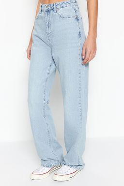 Mavi Yuksek Bel Straight Duz Kesim %100 Pamuk Non-Stretch Jeans TWOSS22JE0242