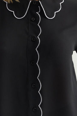 TRENDYOLMILLA Beyaz Nak?s Detayl? Regular Normal Kal?p Dokuma Gomlek TWOAW21GO0302  фото 4