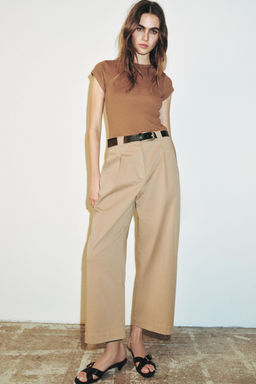 PANTAL?N LOOSE BARREL / Khaki claro