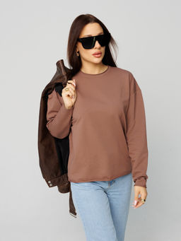 Женский лонгслив из футера 2-х нитки какао ВК-25 (02)