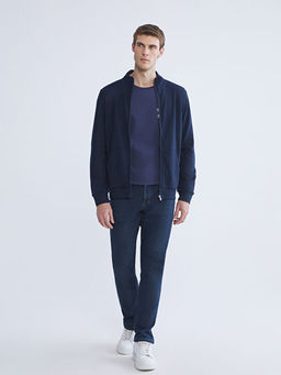 Dik Yaka Erkek Fermuarl? Sweatshirt