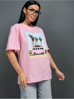 Футболка Пальма розовый женская - София фото 11