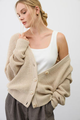 ЕВ 30255/ш/кремовый кардиган жен