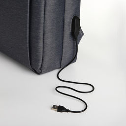 Рюкзак городской на молнии, 2 кармана, с USB, цвет серый - Simaland фото 5