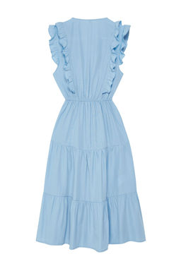 TRENDYOLMILLA Siyah Duz Midi Skater Form F?rf?r Detayl? Dokuma Elbise TWOSS24EL01073 фото 7