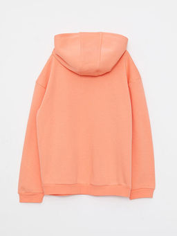 Kap??onlu Bask?l? Uzun Kollu K?z ?ocuk Sweatshirt ve E?ofman Alt? - Waikiki фото 3