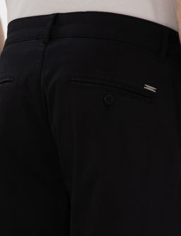Siyah Slim Fit Basic Kanvas Pantolon