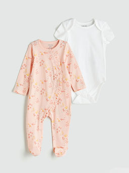 Patikli K?z Bebek Tulum ve ??t??tl? Body 2li