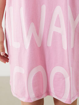 Bisiklet Yaka Bask?l? Kad?n Gecelik