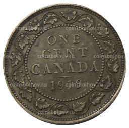 Монета 1 цент 1919 года Канада
