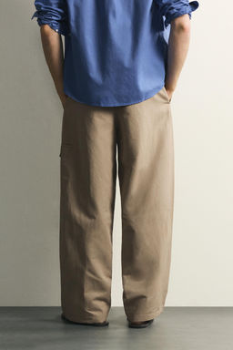 PANTAL?N RELAXED FIT PLIEGUES / Beige - Zara фото 3