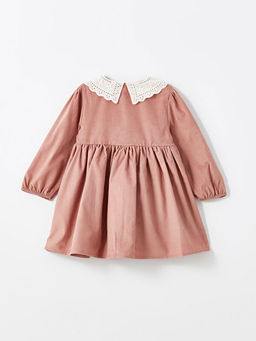 Bebe Yaka K?z Bebek Kadife Elbise - Waikiki фото 3