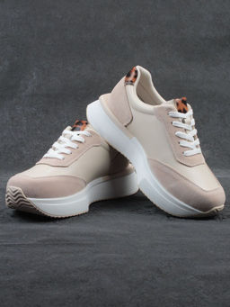 03-YG497-2 BEIGE Кроссовки женские (натуральная кожа)