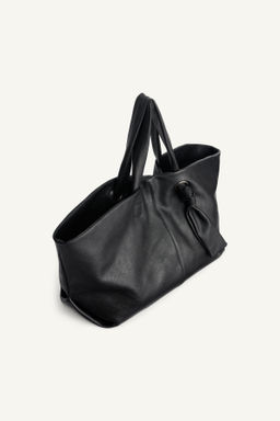 BOLSO SHOPPER PIEL / Negro - Zara фото 4