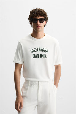 RIBBED SLOGAN T-SHIRT - Zara фото 2