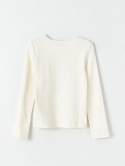 Bisiklet Yaka Uzun Kollu K?z ?ocuk Ti??rt ve Tayt - Waikiki фото 3