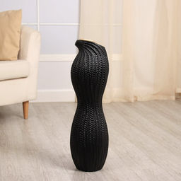 Ваза для цветов напольная «Дуайт», h=60 см, керамика, чёрная