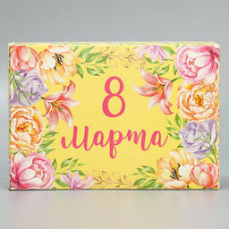 Цена за 2 шт. Коробка подарочная складная, упаковка, «8 марта», 16×23×7.5 см