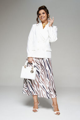 Костюм  6282 молочный+ волна