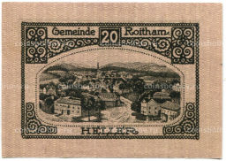Банкнота 20 геллеров 1920 года Австрия  Ройтам (нотгельд)