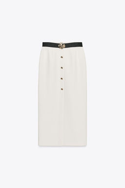 CREPE MIDI SKIRT WITH BELT - Zara фото 6