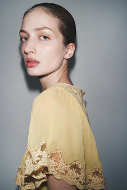 TULLE JUMPSUIT WITH EMBROIDERY AND BEADS - Zara фото 3