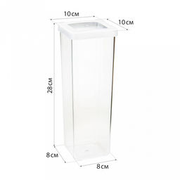 Банка для сыпучих продуктов пластмассовая Степ 1,9л, 10х10х28см, белый (Россия) - Домашняя мода фото 5