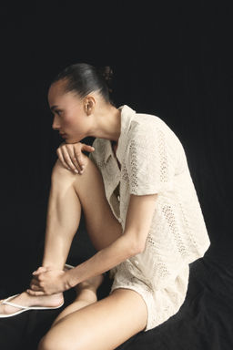 Camisa de manga corta efecto crochet - H&m фото 2