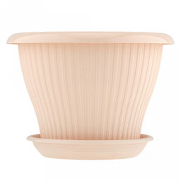 Горшок для цветов пластмассовый "Гамма плюс" 1,6л, д17см, h12,5см, пудровый (Россия)