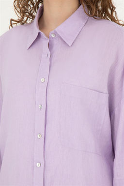 Женская сиреневая рубашка с длинным рукавом - U.s. polo assn фото 7