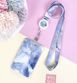 Футляр для карт на ленте "Watercolor fantasies", blue