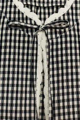 GINGHAM CHECK CROCHET JACKET - Zara фото 9